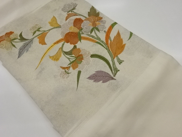 花葉模様織出し名古屋帯